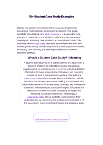 Student Case Study Examples & Templates