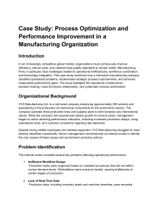 Manufacturing Process Improvement Case Study