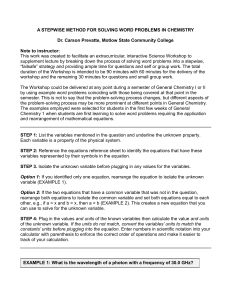 Chemistry Word Problems: A Stepwise Method