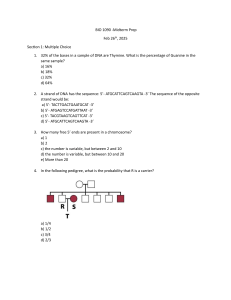 BIO 1090 Genetics Midterm Prep