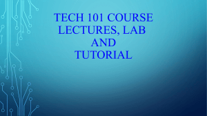 TECH 101 DC Circuits Course Outline