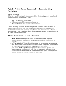 Developmental Sleep Debate Activity