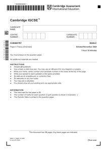 Cambridge IGCSE Chemistry 0620/41 O/N 24