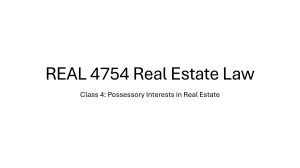 Real Estate Law: Possessory Interests Explained