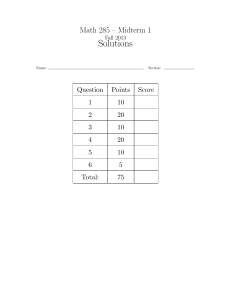 Math 285 Midterm 1 Solutions