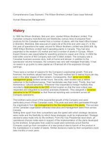 Wilson Brothers Limited HR Case Study