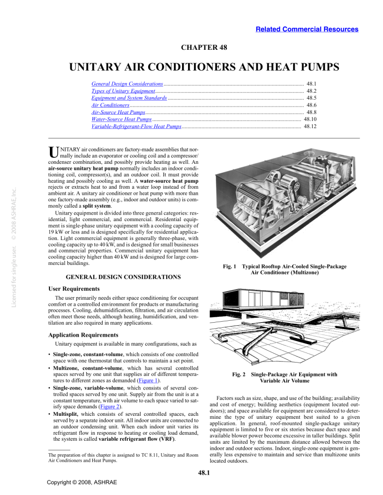 ASHRAE Handbook: Unitary AC & Heat Pumps