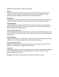 Effective Study Habits for High School