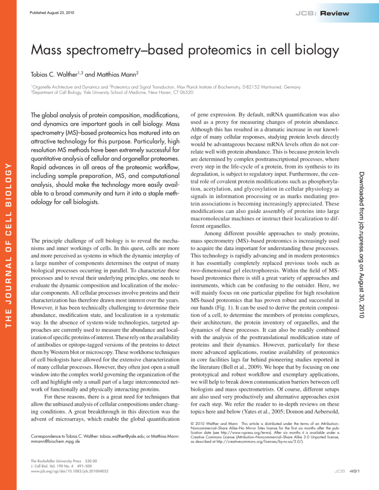 Image showcasing Mass Spectrometry Proteomics in Cell Biology