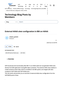 BW on HANA External View Configuration Guide