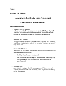 Residential Lease Assignment Analysis