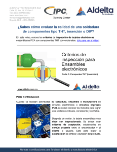 Criterios de inspecci&oacute;n para soldadura THT en ensamblajes electr&oacute;nicos