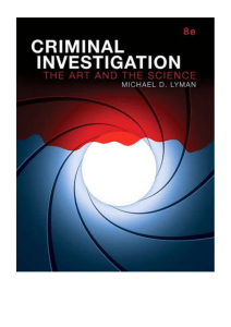 Criminal Investigation 8th Ed. by Lyman