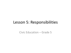 Lesson 5: Responsibilities for Grade 5