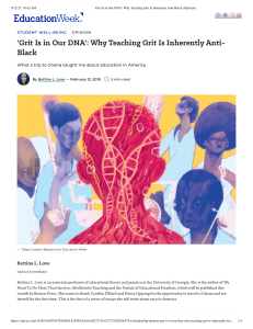 Why Teaching Grit Is Inherently Anti-Black