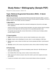 RAG Study Notes: A Quick Summary