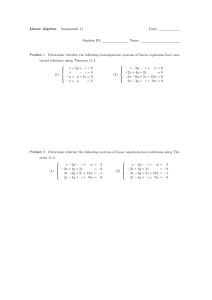 Zadanie Algebra Liniowa Układy R&oacute;wnań