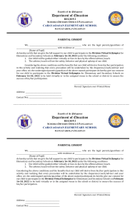 Parental Consent Form for Virtual Scilympics