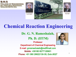 Chemical Reaction Engineering Lecture Notes