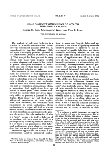 Applied Behavior Analysis Dimensions | Baer, Wolf & Risley