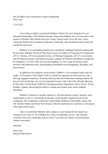 Matthew De Leon Quipotla Scholarship Recommendation