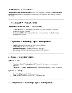 Working Capital Management Guide
