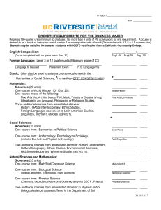 UC Riverside Business Major Breadth Requirements