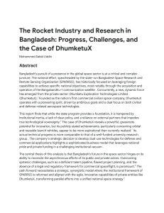Bangladesh Space Industry Report: SPARRSO & DhumketuX Analysis