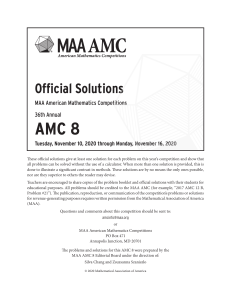 2020 AMC 8 Official Solutions | MAA