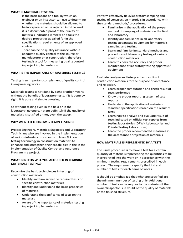 Materials Testing in Civil Engineering Guide