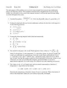 Chem 468 Problem Set Review