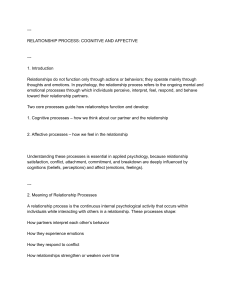 Cognitive & Affective Processes in Relationships