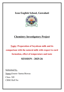 Soyabean Milk vs. Natural Milk Curdling Project