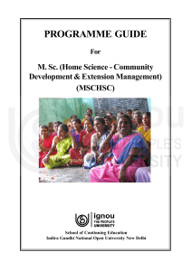 IGNOU M.Sc. Home Science Programme Guide