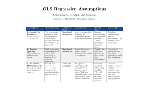 OLS Regression Assumptions: Consequences, Detection, Solutions