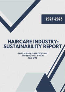 Head & Shoulders Sustainability Report: North America Haircare Industry Analysis