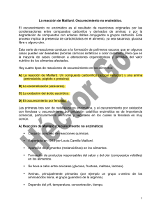 Gu&iacute;a Reacci&oacute;n Maillard y Pardeamiento Alimentos