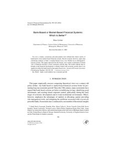 Bank-Based vs Market-Based Financial Systems: Ross Levine Analysis