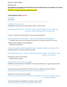 Spanish Restaurant Role-Play Dialogue