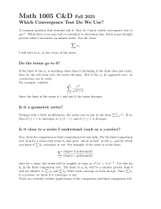 Which Convergence Test to Use Guide