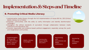 Critical Media Literacy Act Implementation Plan