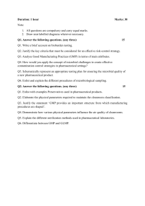 Pharma Microbiology Exam on GMP