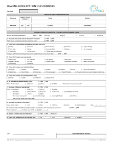 Hearing Conservation OSHA Medical Questionnaire