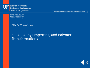 Materials Science: CCT, Alloys & Polymers