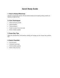 Effective Study Techniques Guide