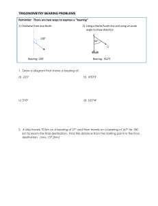 Trigonometry Bearing Problems Worksheet