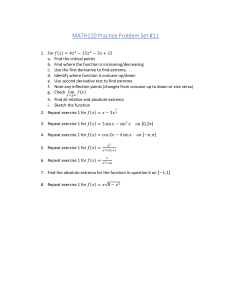 MATH110 Calculus Practice Problem Set