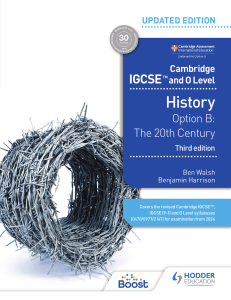 Cambridge IGCSE History Option B 20th Century Textbook