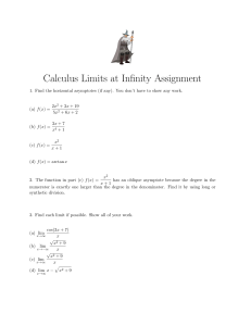 Calculus Limits at Infinity Assignment