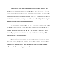 Anesthesiologist Assistant Career Personal Statement